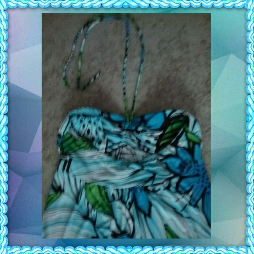 PEONY STRAPLESS SLEEVELESS DRESS - Picture 3 of 3